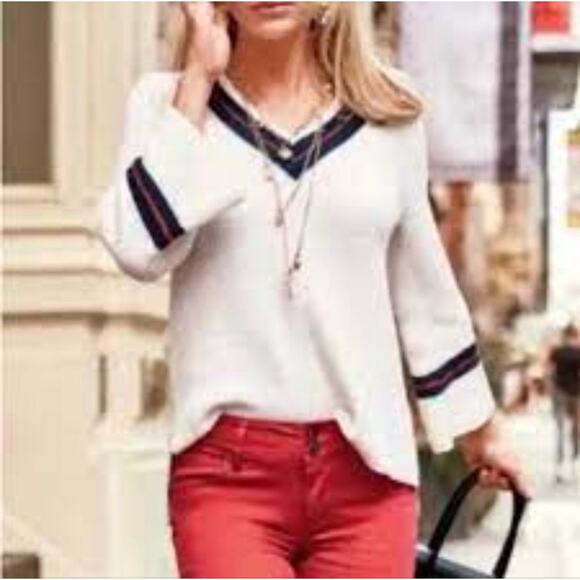 CAbi 'Ace' Pullover Deep V Neck Sweater Style #5639 Size Small - Picture 1 of 9